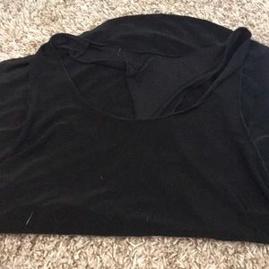 Black onzie high low silky black workout tank top
